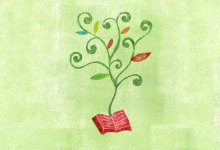 Illustration of plant growing from a book